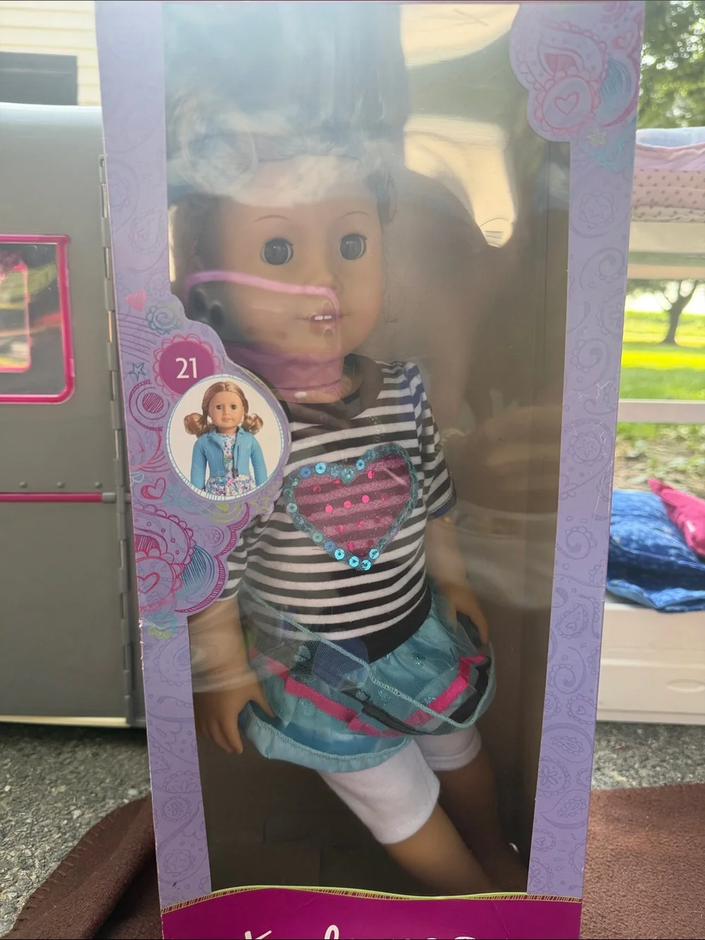 American Girl Truly Me Doll in Black, White, Pink & Blue Outfit